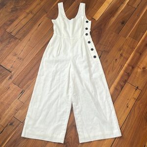 Women’s Club Monaco White Linen One Piece Jumper Romper